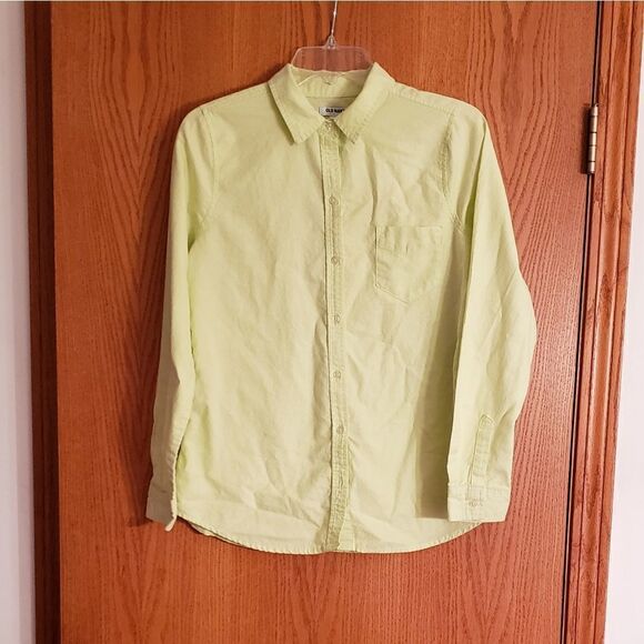 Old Navy Lime Green Button Down Blouse Sz SP - Picture 1 of 3